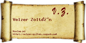 Velzer Zoltán névjegykártya